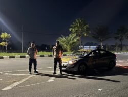 Cegah Kriminalitas Dini Hari, Patroli Blue Light Polsek Kediri Sisir Jalur Sepi Bypass BIL