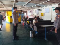 Arus Mudik Liburan Mulai Padat, Personel Gabungan Siaga Penuh di Dermaga Pelabuhan Lembar