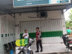 Patroli Objek Vital, Polsek Bayan Sambangi Security Pegadaian Cabang Bayan di Desa Anyar