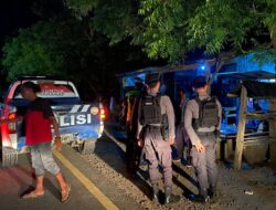 Menekan Kerawanan Kamtibmas di Malam Hari, Pamapta dan Piket Gabungan Fungsi Polres Bima Kabupaten Menggelar Patroli Humanis 