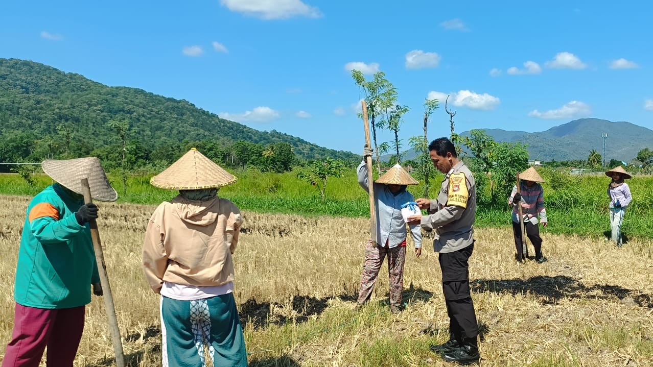Bhabinkamtibmas Gerung Motivasi Kelompok Tani Karang Langko