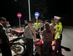 Polres Bima Kabupaten Gelar Patroli Strong Point Rinjani Presisi Skala Besar, Amankan 3 Bilah Parang dan 3 SPM Berknalpot Brong