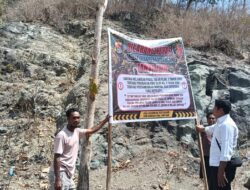 Mencegah Kerusakan Lingkungan, Satreskrim Polres Bima Kabupaten Pasang Spanduk Larangan Penambangan Ilegal